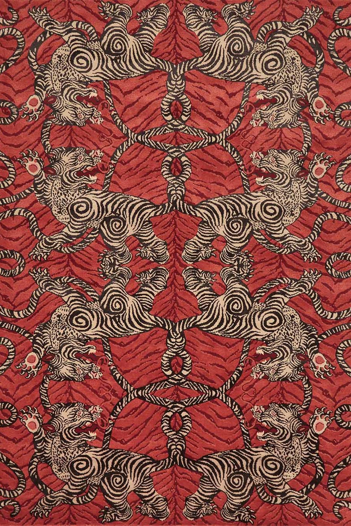 Tiger Knot Chilli l Hand Tufted Rugs