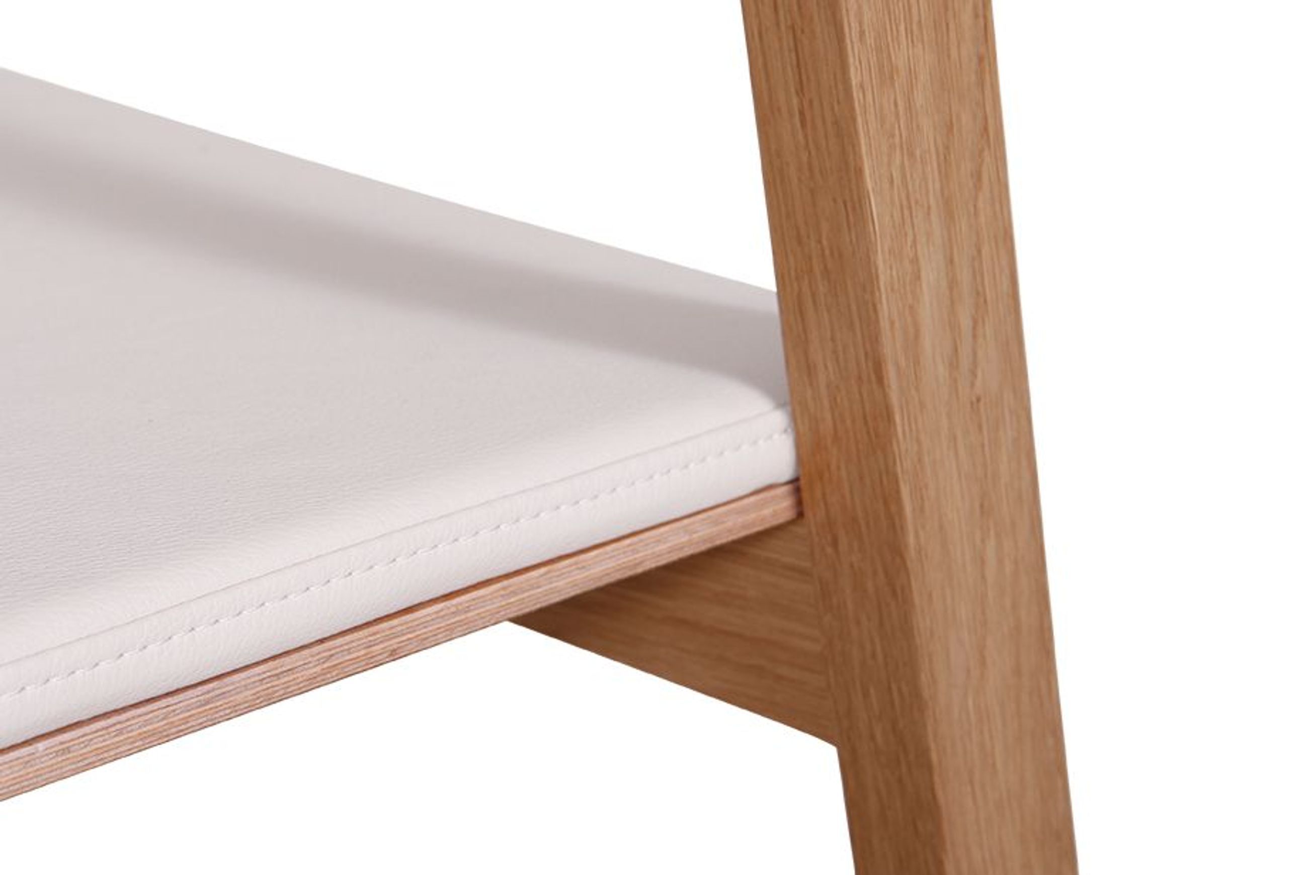 Merano Dining Chair - Natural Oak - White Pad - by TON