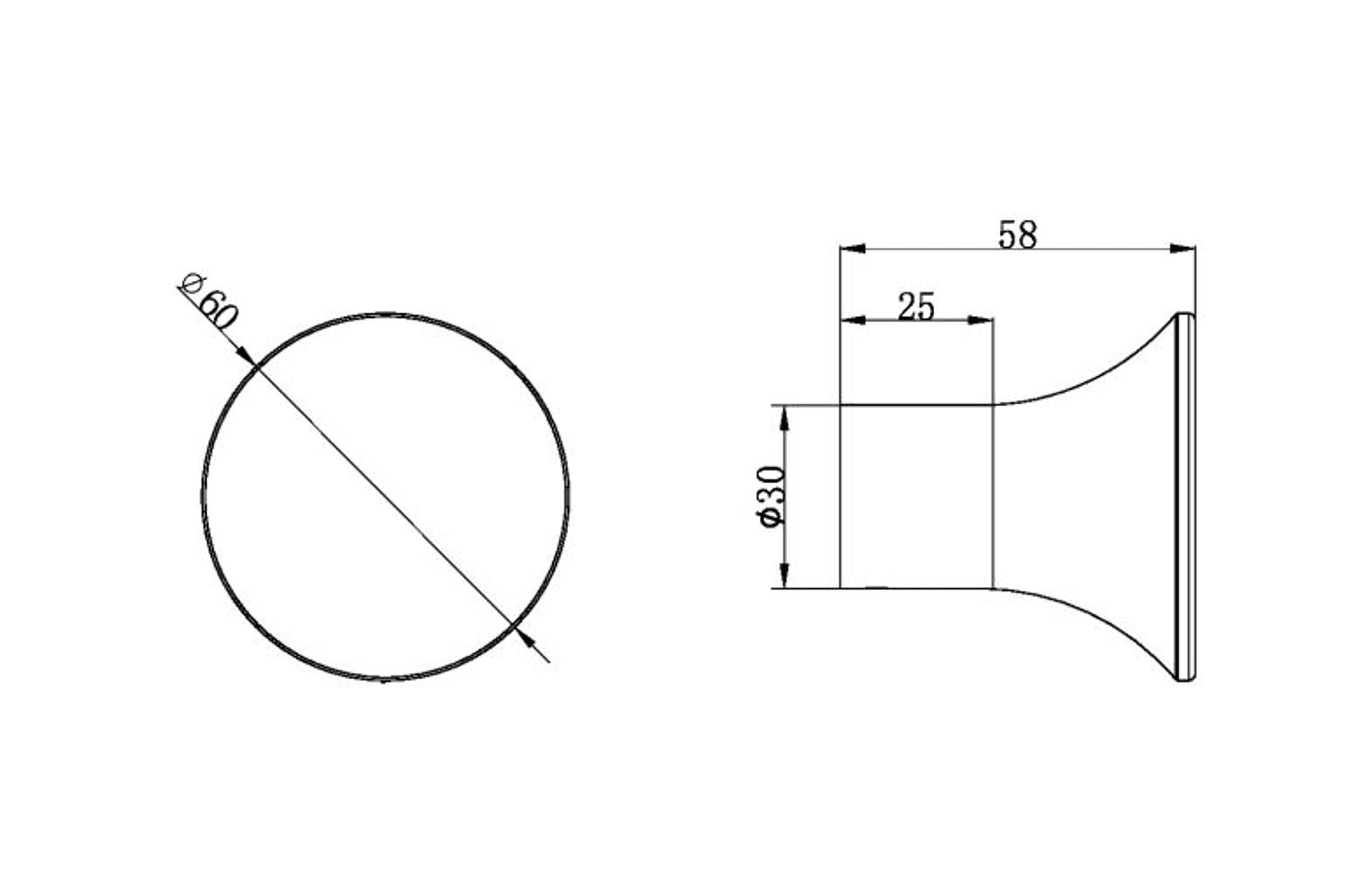 Zen SS316L Robe Hook | Brushed Bronze dimensions