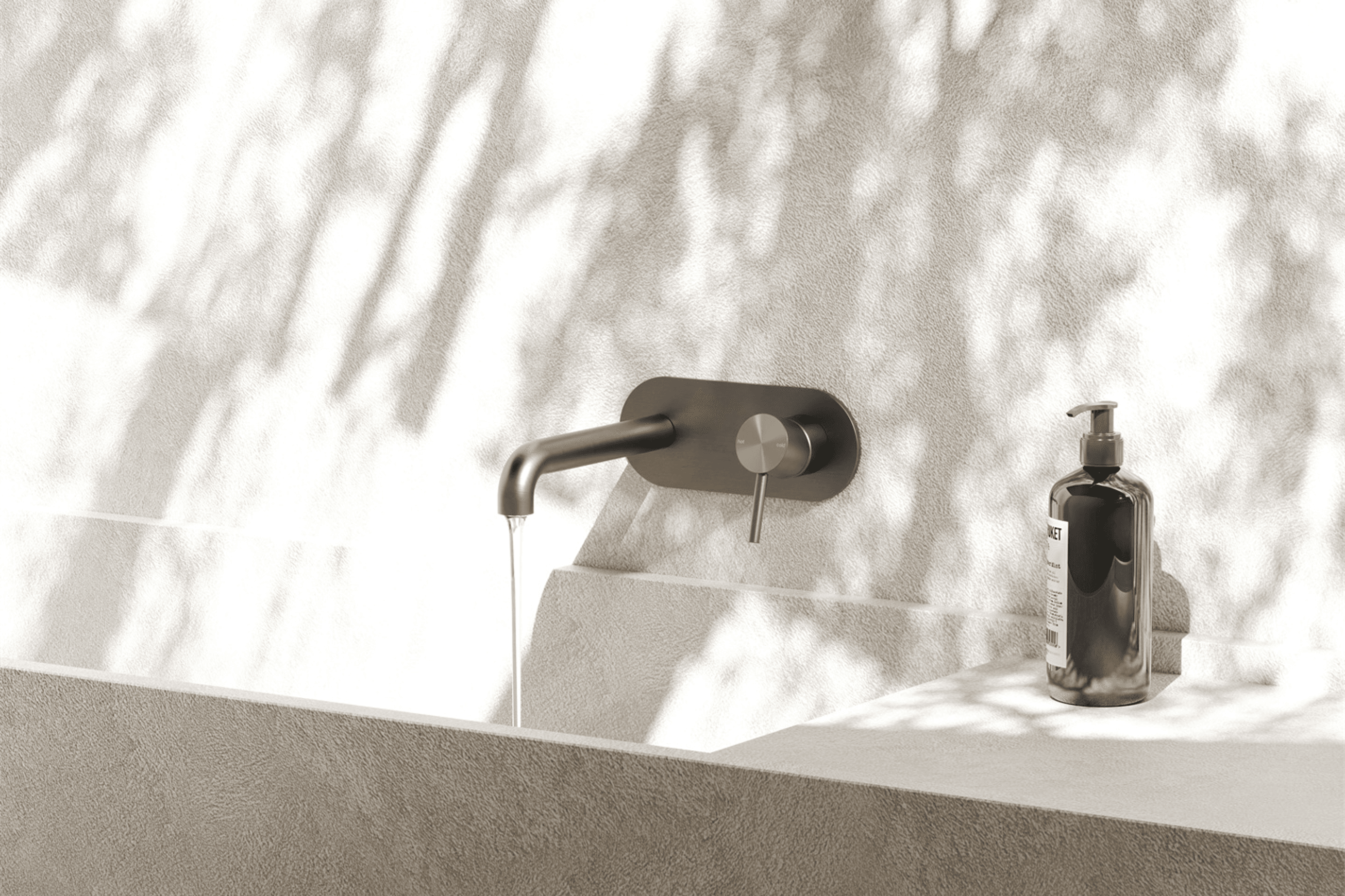 Zen SS316L Wall Basin/Bath Mixer 185mm Spout | Graphite