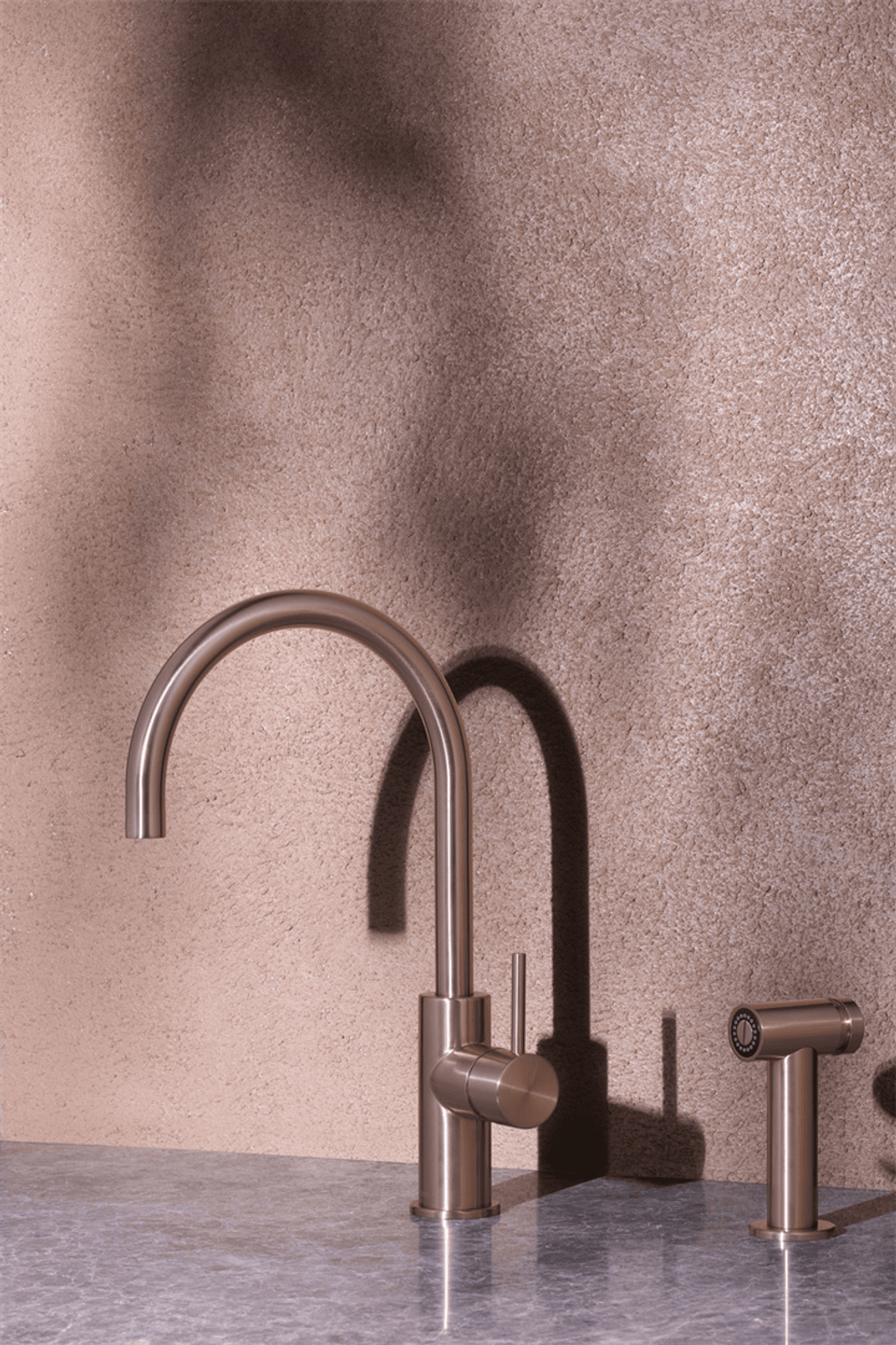Zen SS316L Kitchen Mixer & Hand Spray | Brushed Bronze