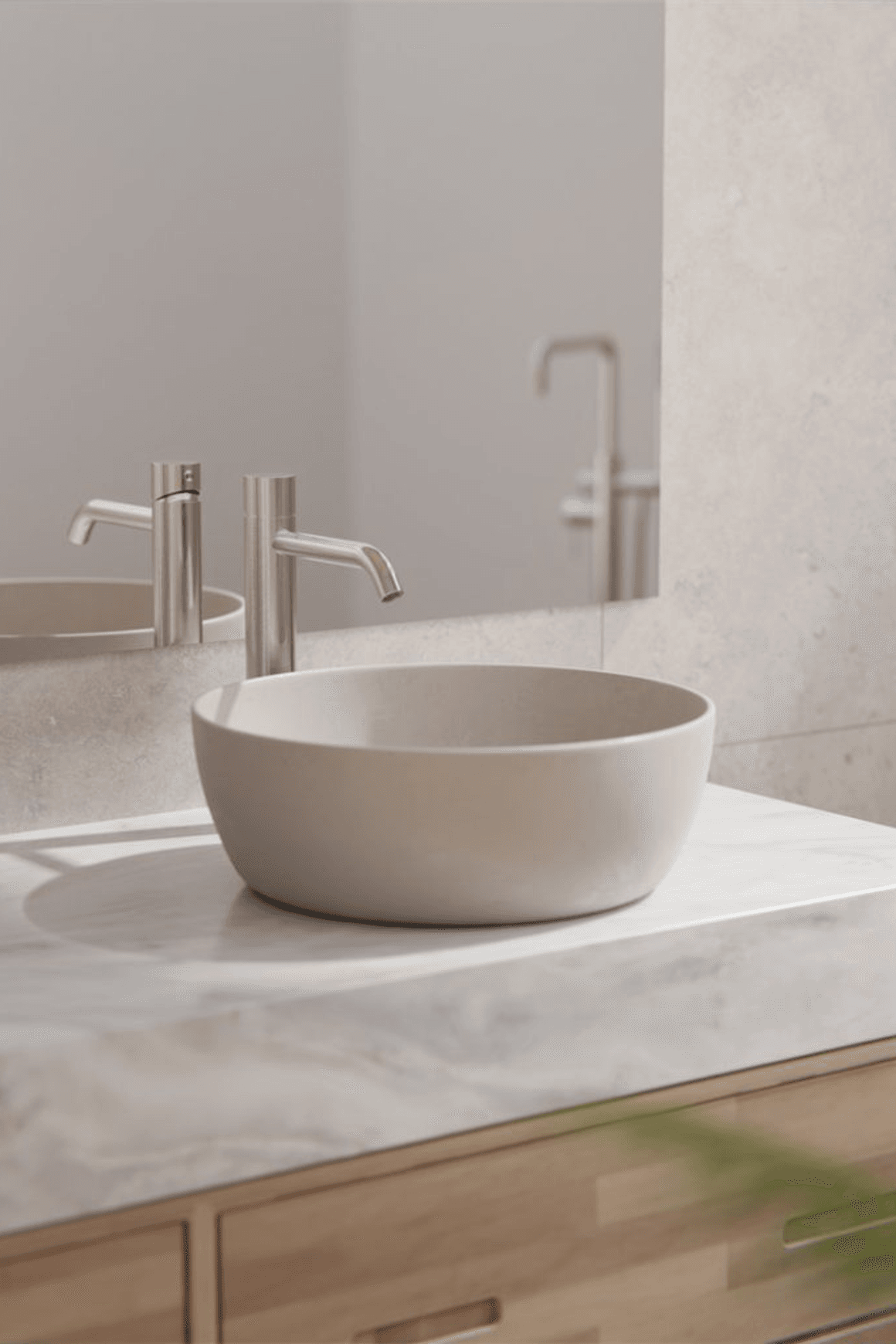 Zen SS316L Tall Basin Mixer Handless | Brushed Nickel