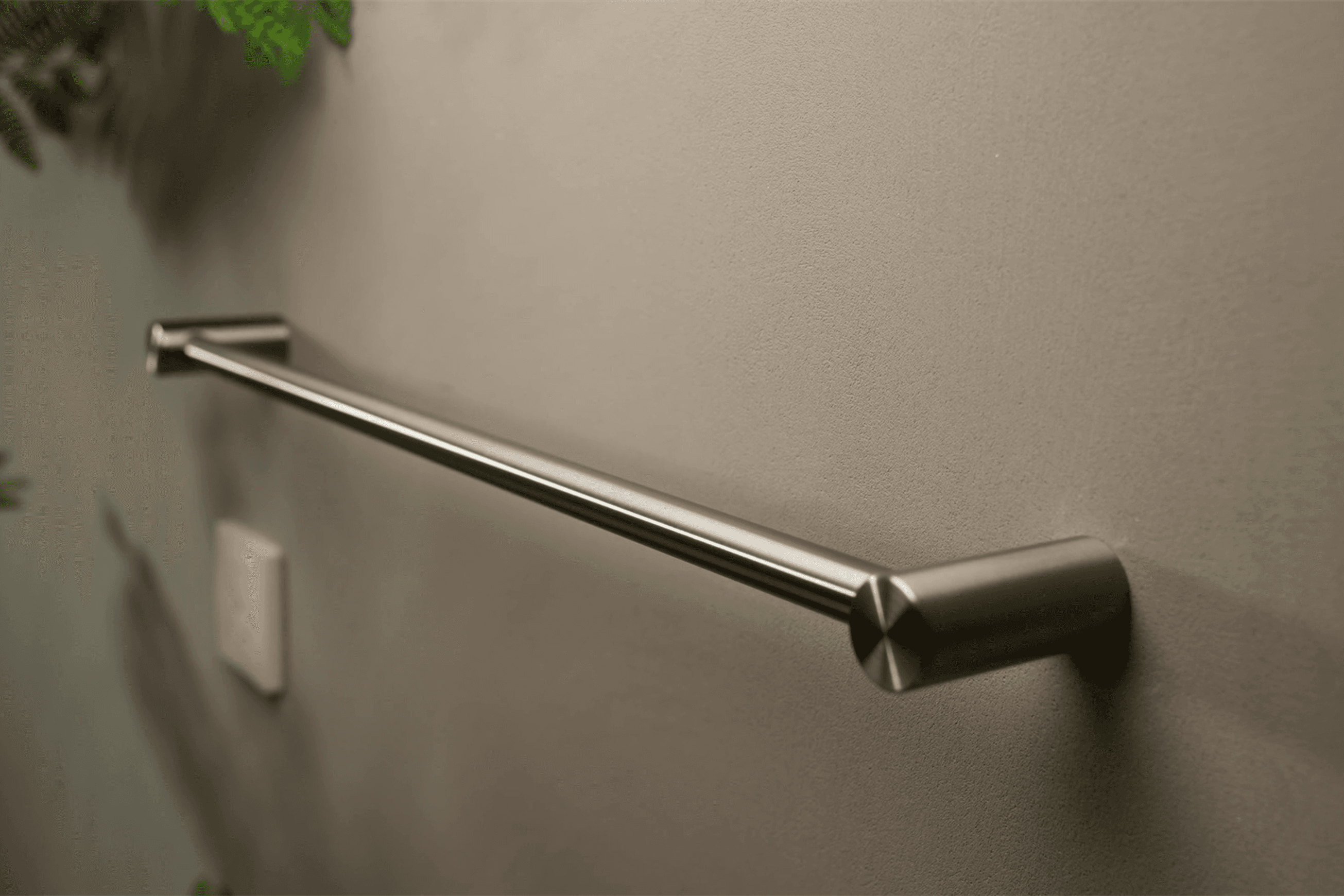 Zen SS316L Single Towel Rail 800mm | Brushed Nickel