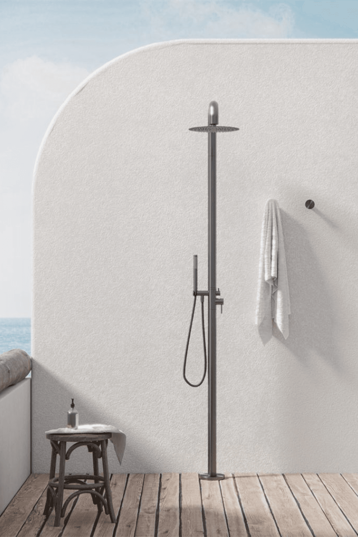Zen SS316L Outdoor Freestanding Shower Column | Graphite