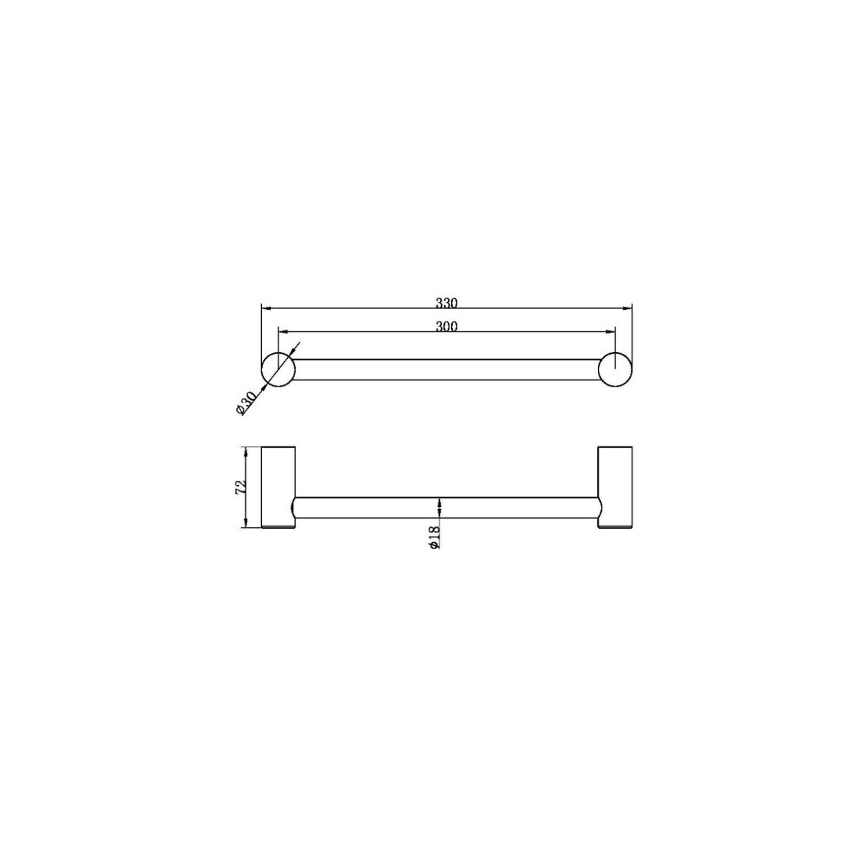 Zen SS316L Hand Towel Rail | Brushed Gold
