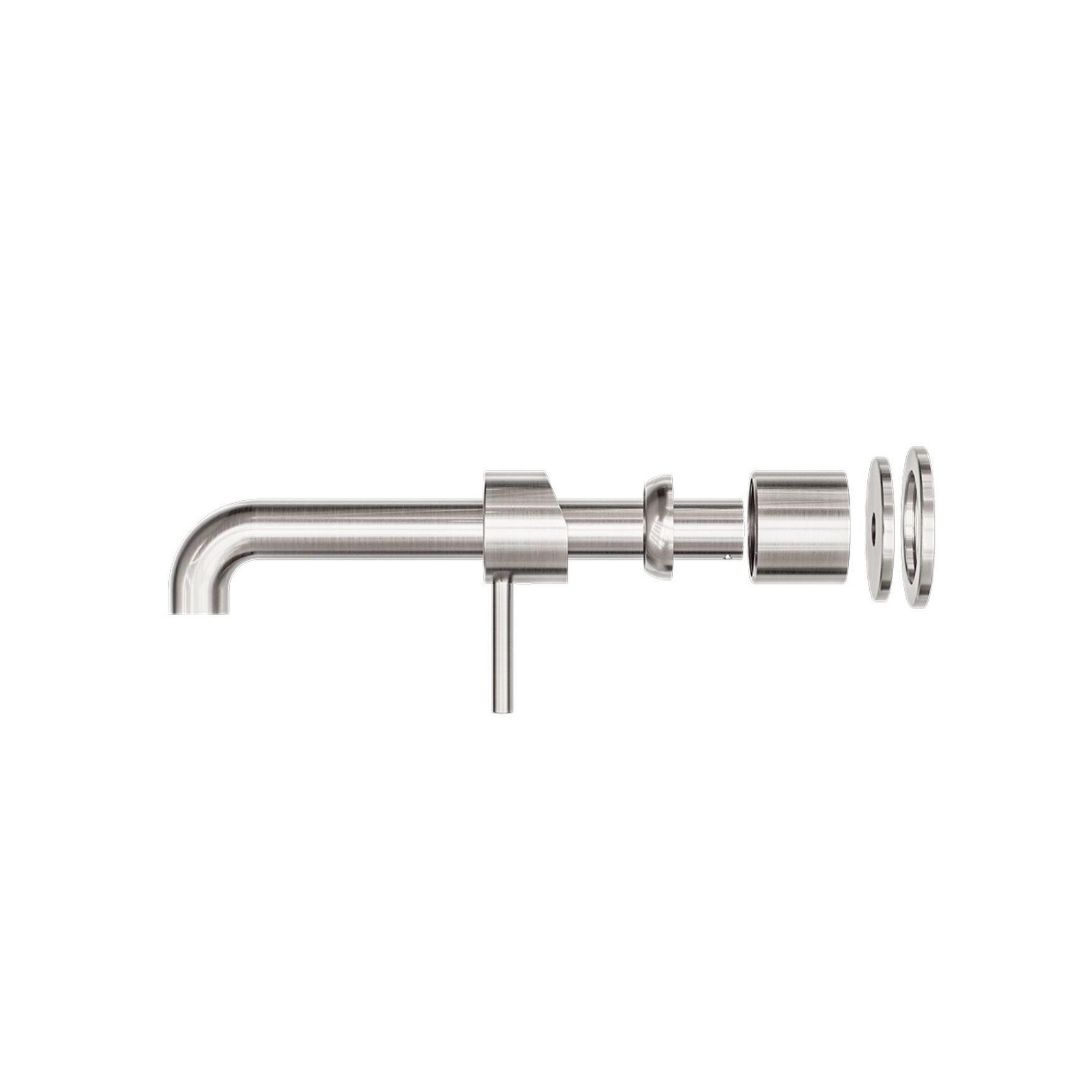 Zen SS316L Wall Basin/Bath Mixer Separate Back Plate 230mm Spout Trim Kits | Brushed Nickel