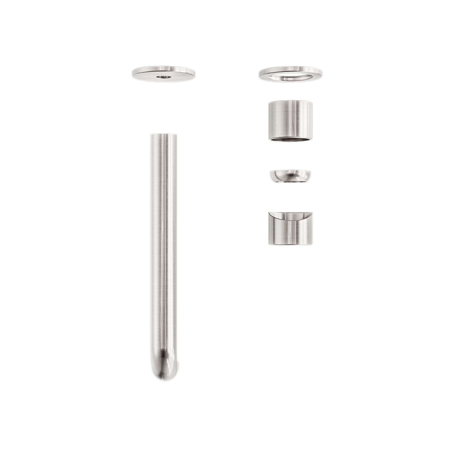 Zen SS316L Wall Basin/Bath Mixer Separate Back Plate 230mm Spout Trim Kits | Brushed Nickel