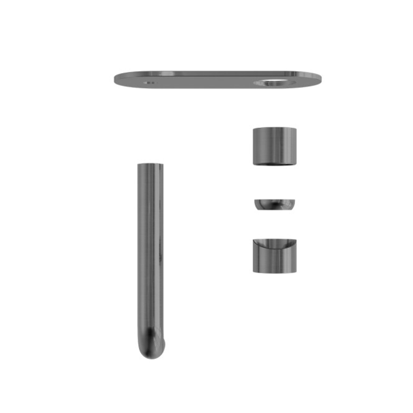 Zen SS316L Wall Basin/Bath Mixer 185mm Spout Trim Kits | Graphite
