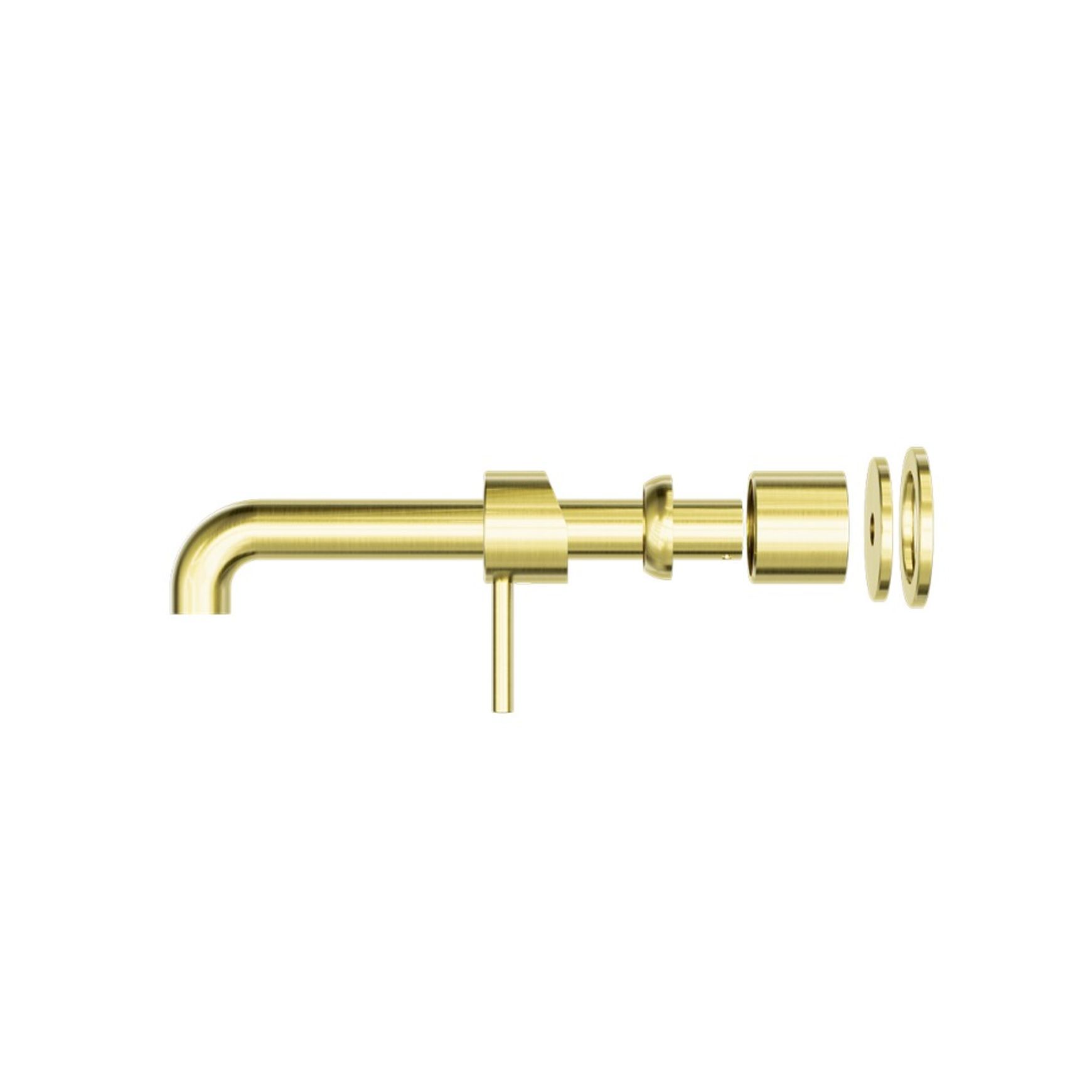 Zen SS316L Wall Basin/Bath Mixer Separate Back Plate 230mm Spout Trim Kits | Brushed Gold