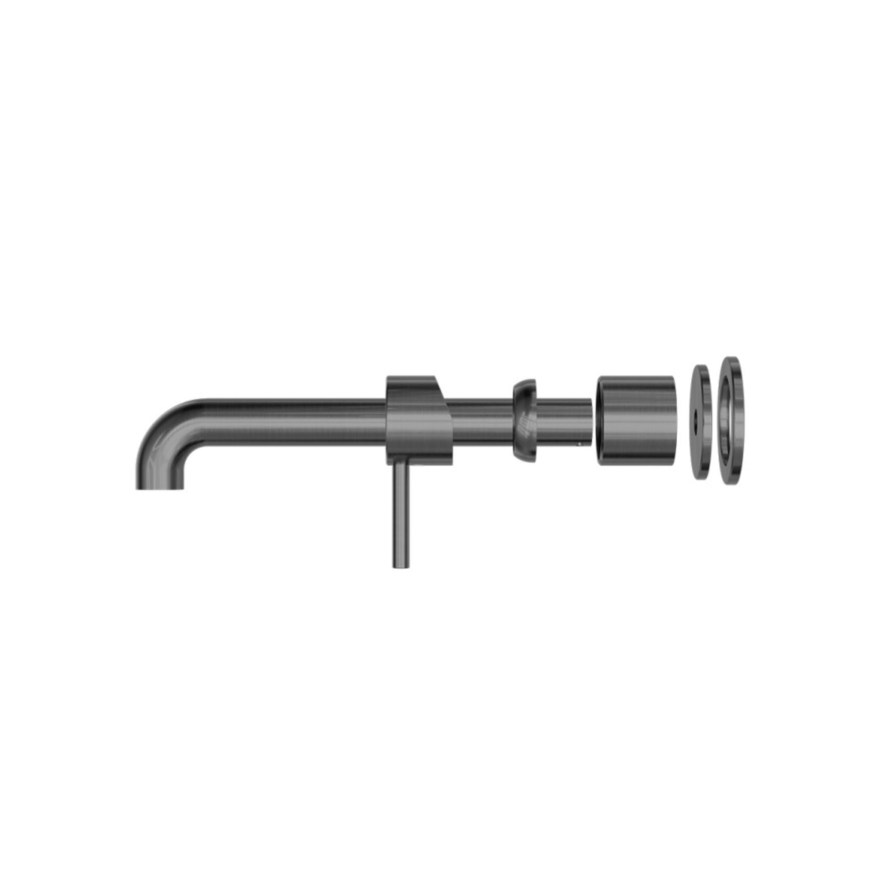 Zen SS316L Wall Basin/Bath Mixer Separate Back Plate 230mm Spout Trim Kits | Graphite