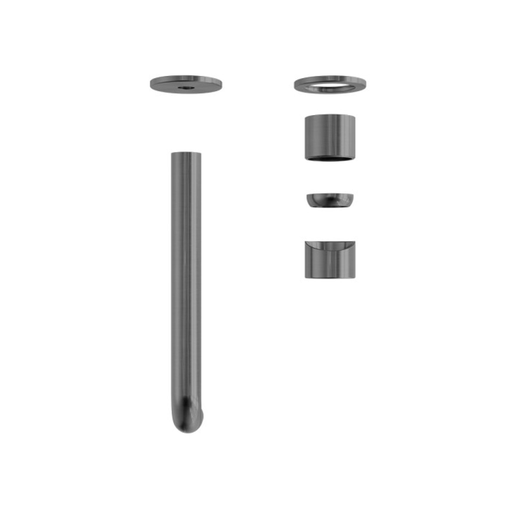 Zen SS316L Wall Basin/Bath Mixer Separate Back Plate 230mm Spout Trim Kits | Graphite