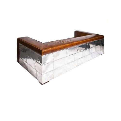 Voyager Aluminium and Brown Leather Lounge