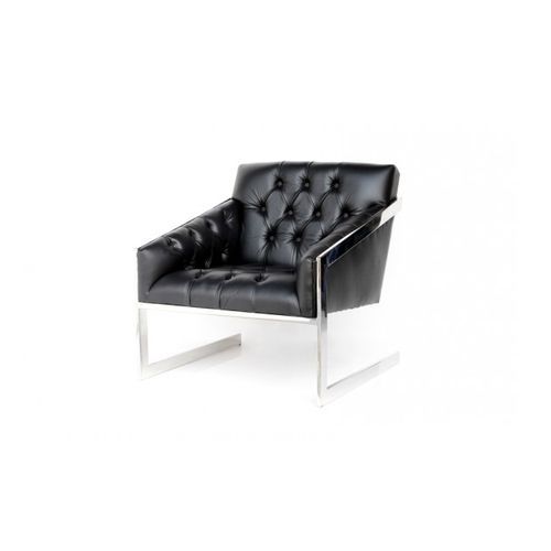 Frederika Black Chesterfield Floating Back Armchair