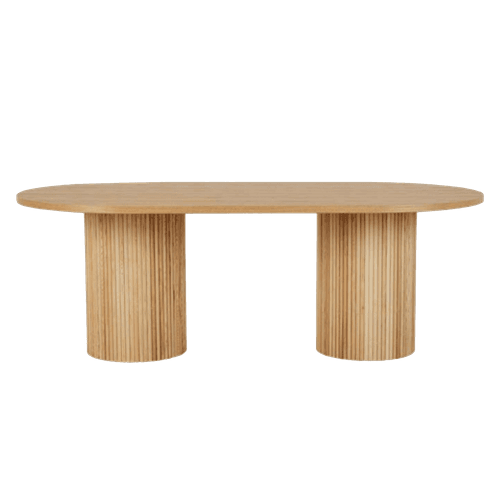 Soren Liv |Benjamin Ripple Oval Dining Table - 8 Seater