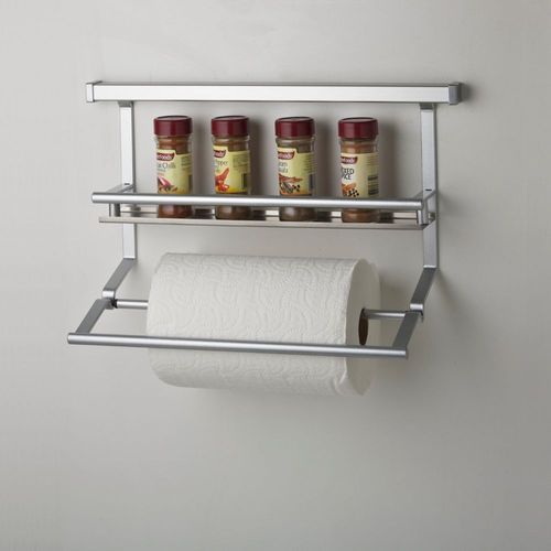 ELITE Butler - Kitchen Wall Storage - Spice Condiments Rack and Paper Towel Holder