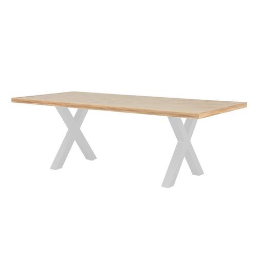 Emilie Aluminium Outdoor Dining Table 220cm | White X Legs