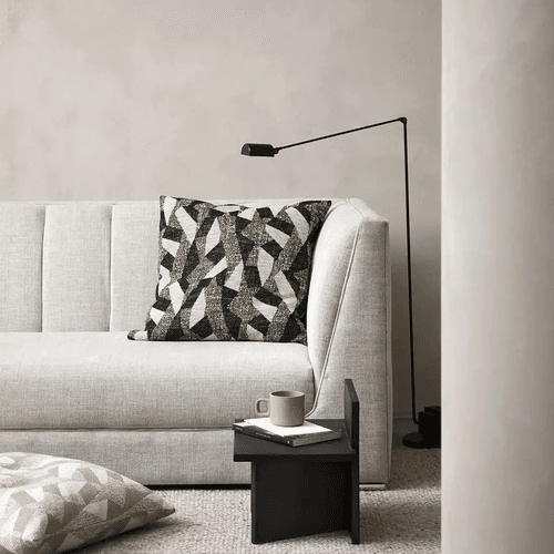 Baya Oscari Cushion - Black | Woven Abstract Design