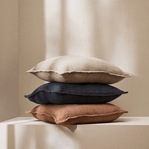 Baya Flaxmill Handwoven Linen Cushion - Thunder