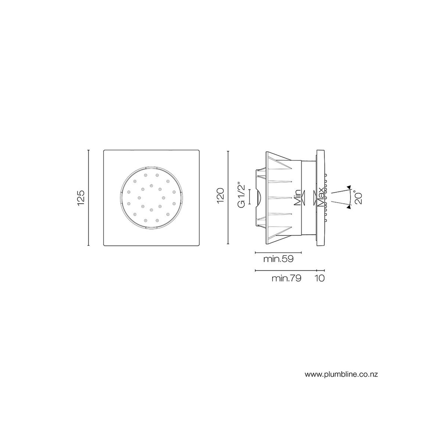 Flow Adjustable Body Spray Square