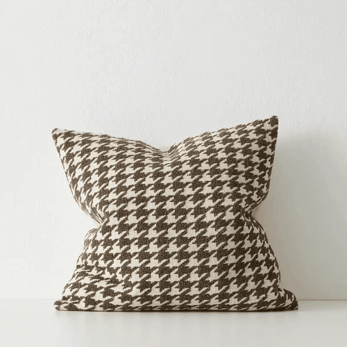 Weave Home Giovanni Cushion - Cocoa | Bouclé Houndstooth