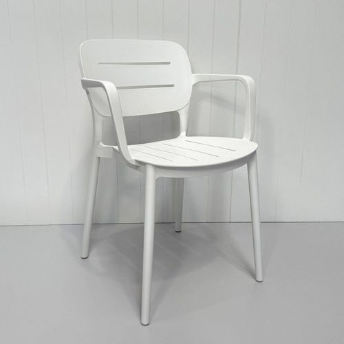 Grace Resin Arm Dining Chair - White