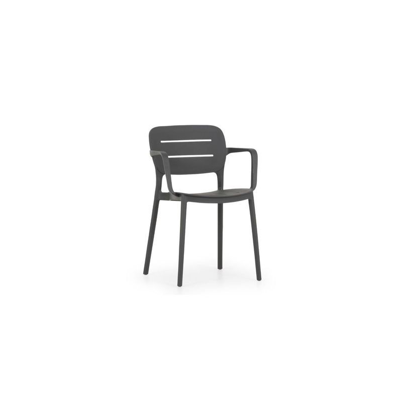 Grace Resin Arm Dining Chair - Charcoal