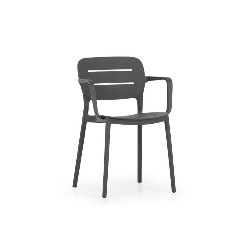 Grace Resin Arm Dining Chair - Charcoal