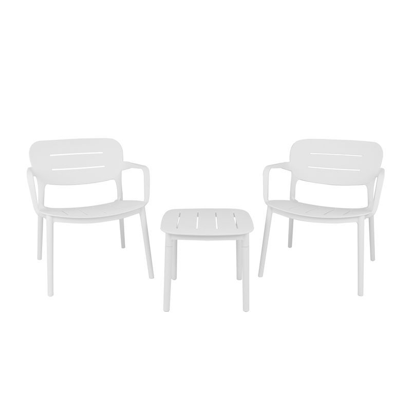 Grace Resin Outdoor 3pc Lounge Setting | White