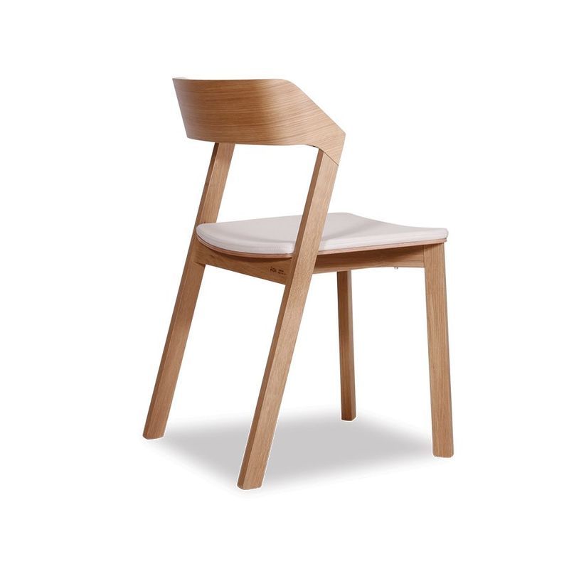 Merano Dining Chair - Natural Oak - White Pad - by TON