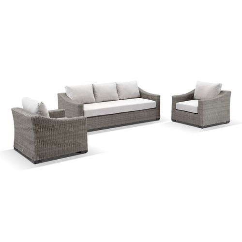 Hahei 3-Seater Lounge Set - Cast Silver