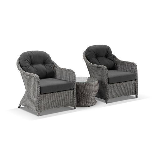 Hampton Rattan Chair Set - Grey