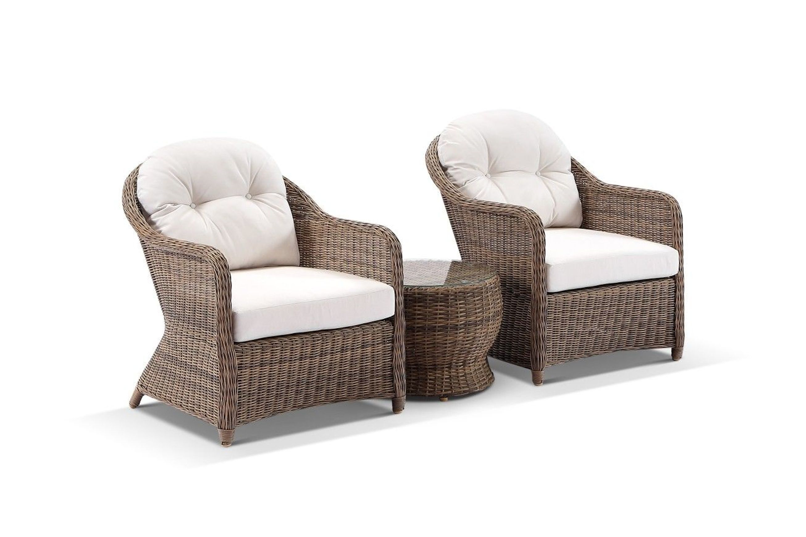Hampton Rattan Chair Set - Wheat