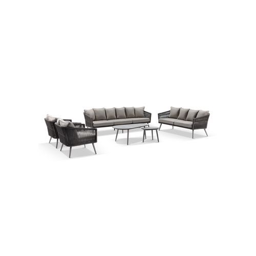 Herman Outdoor 3+2+1+1 Walnut Lounge with Coffee Table