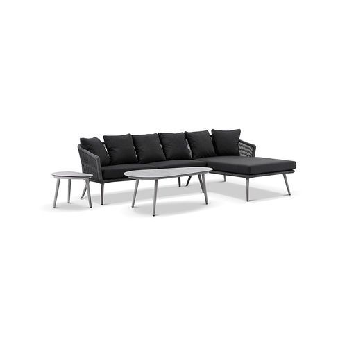 Herman Outdoor Rope Chaise Lounge Suite in Carbon Grey