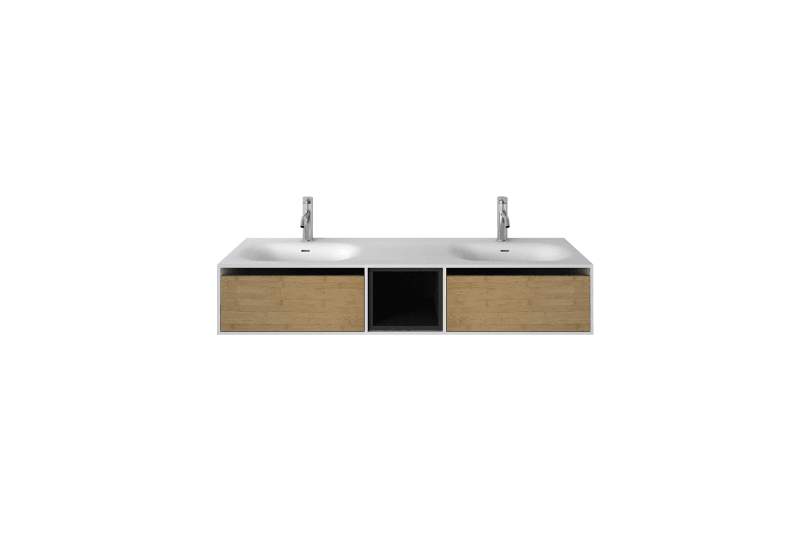 Wall Hung Timber Solid Surface 1500mm Vanity G38488-3