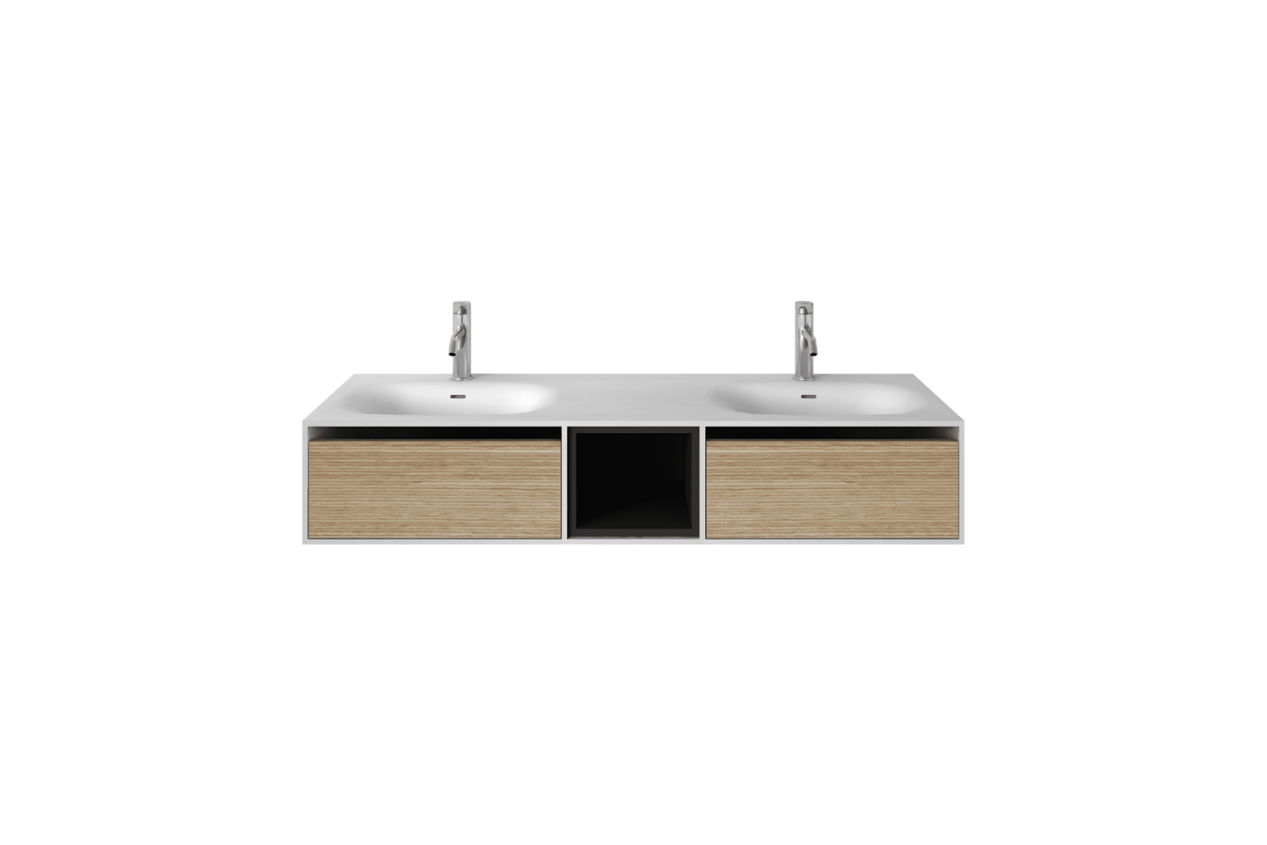 Wall Hung Timber Solid Surface 1500mm Vanity G38488-3
