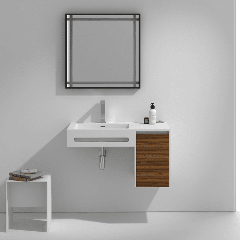 900mm Wall Hung Stone Vanity & Storage G38553