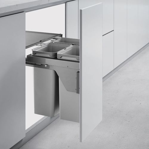 Higold 56L Triple Side Mounted Pull Out Concealed Bin 600mm