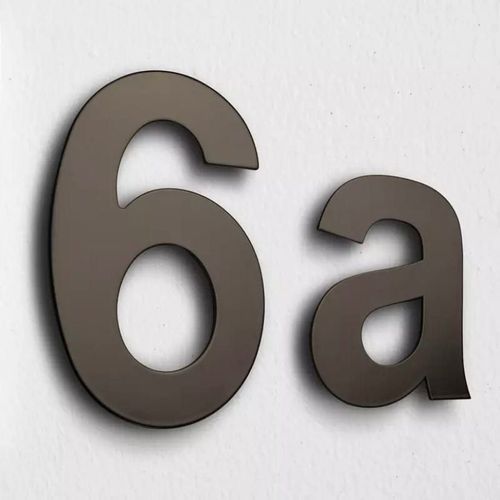 Large Floating Numbers - Stainless Steel Black 300mm