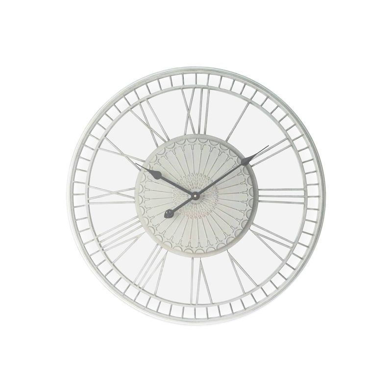 Tuscany | Large Metal Wall Clock - Distressed Cream