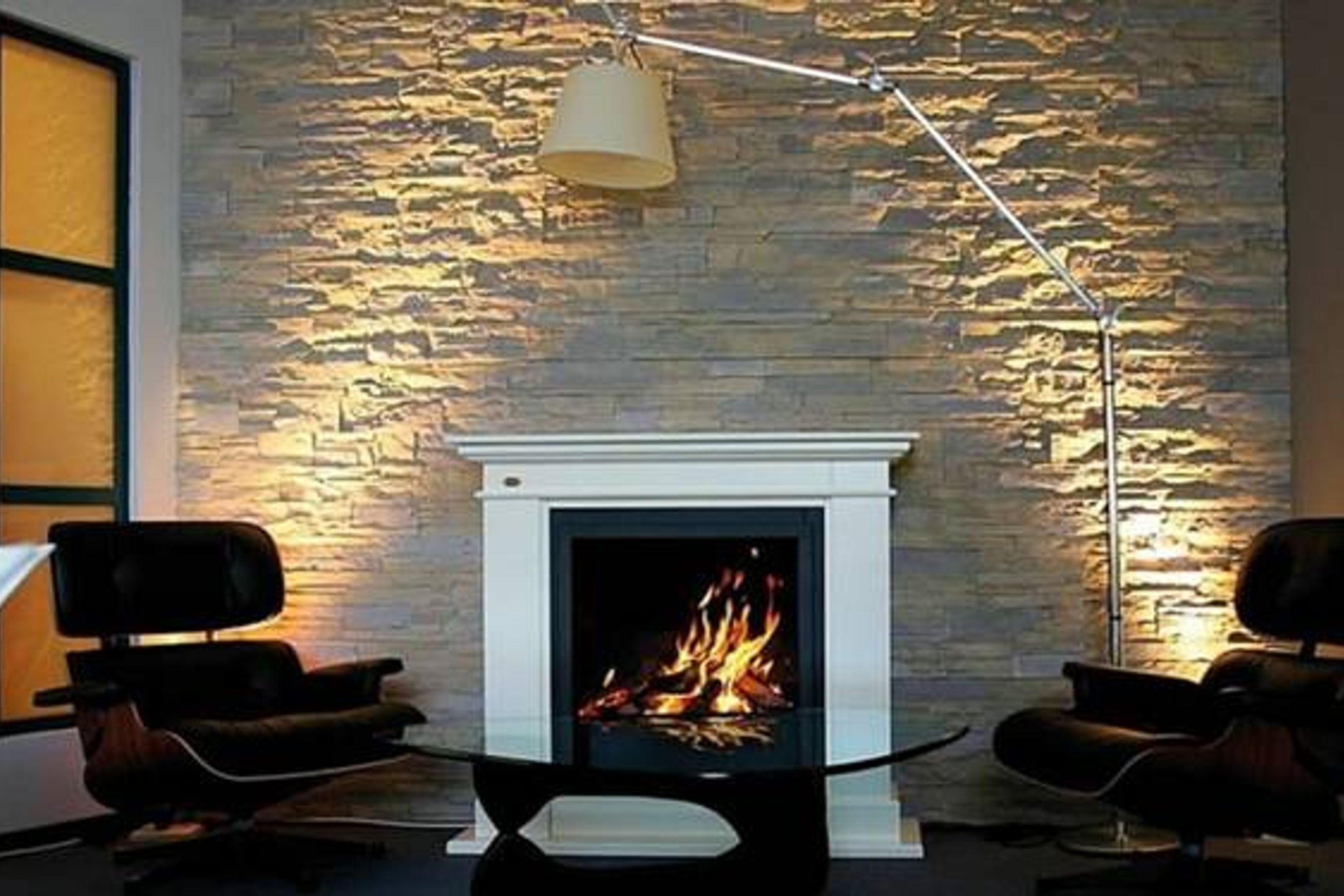 Strata Stone Wall Panels by Muros | Grey Stacked Stone