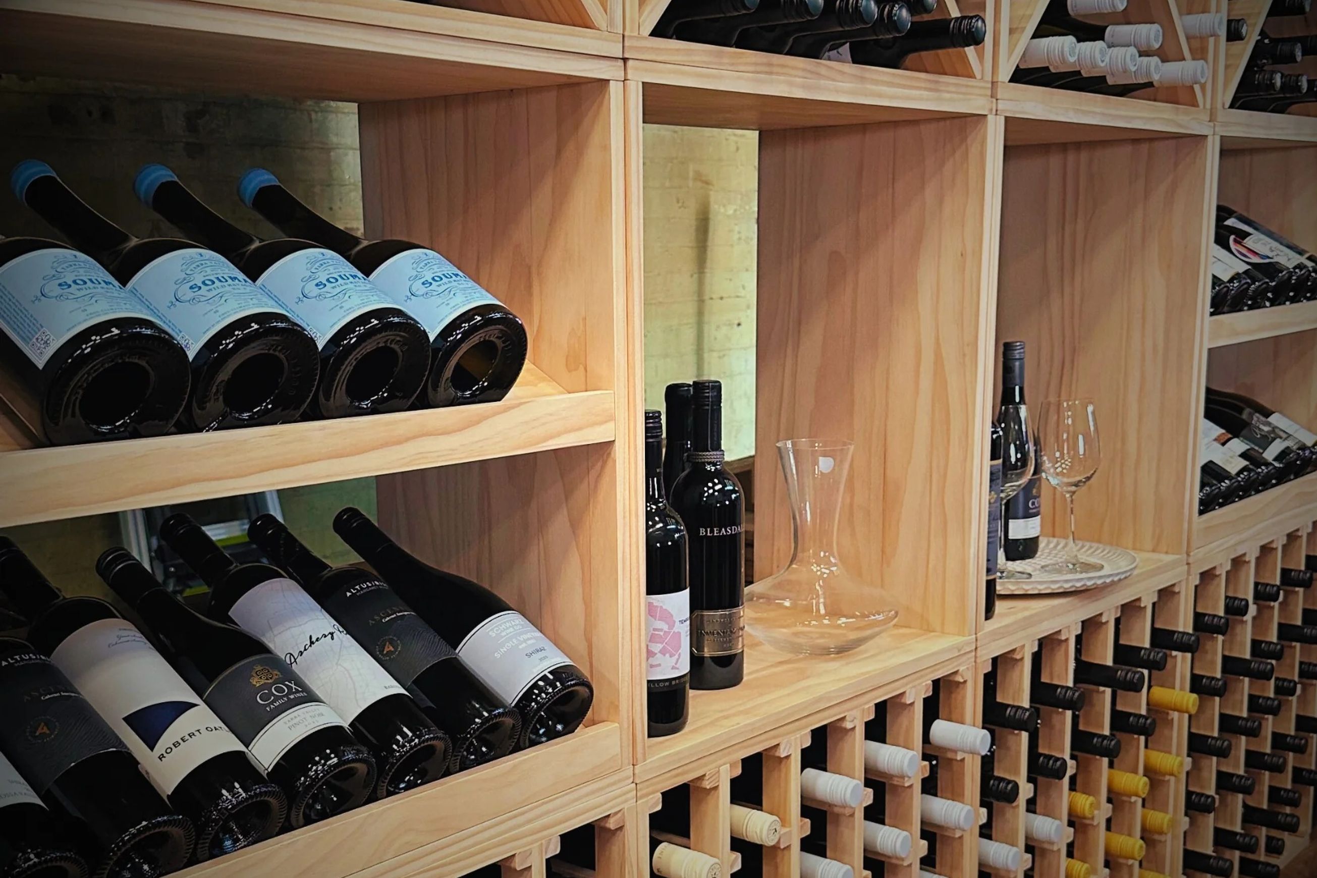 Modular Timber Wine Storage Cubes