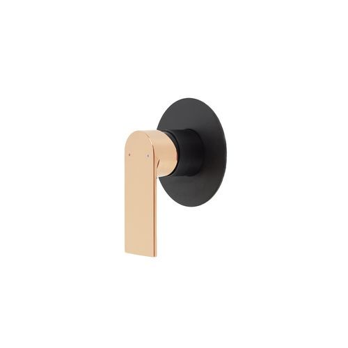 Prato Wall Mounted Bath and Shower Mixer - Luxury Matte Black With Rose Gold