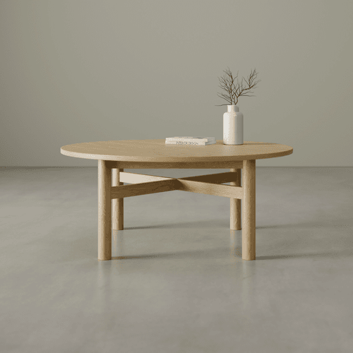 Nordica Coffee Table - Round Solid Oak 96 diam