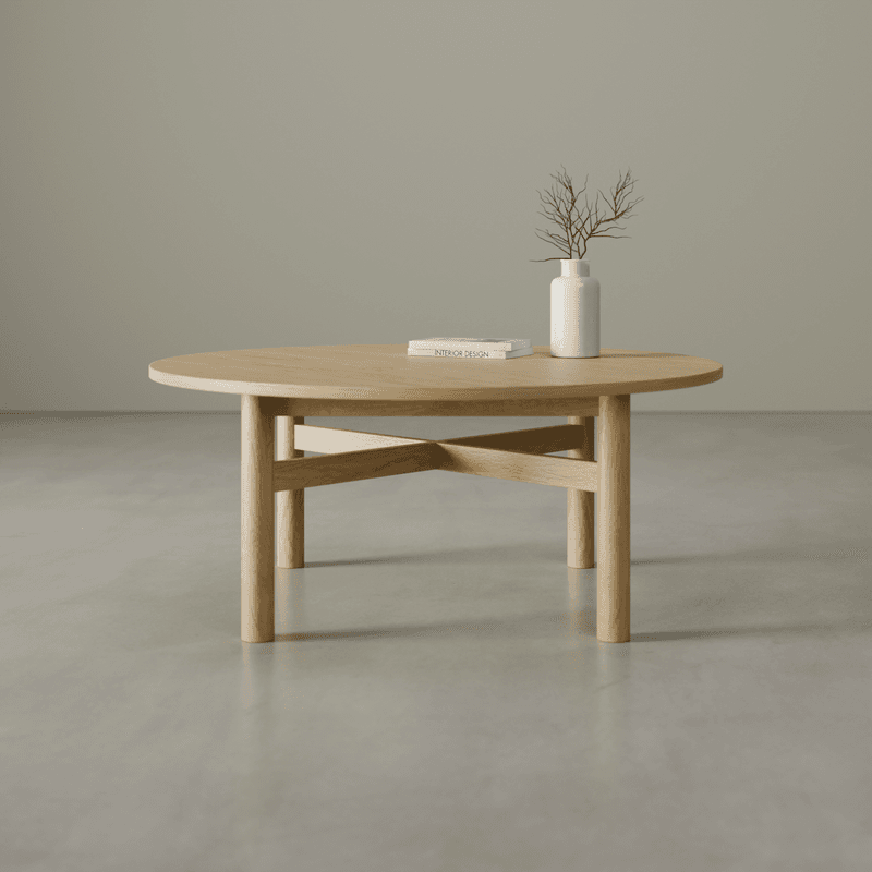 Nordica Coffee Table - Round Solid Oak 96 diam