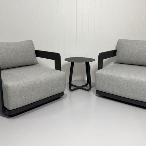 Laguna Swivel Armchair Set with Lucy Table