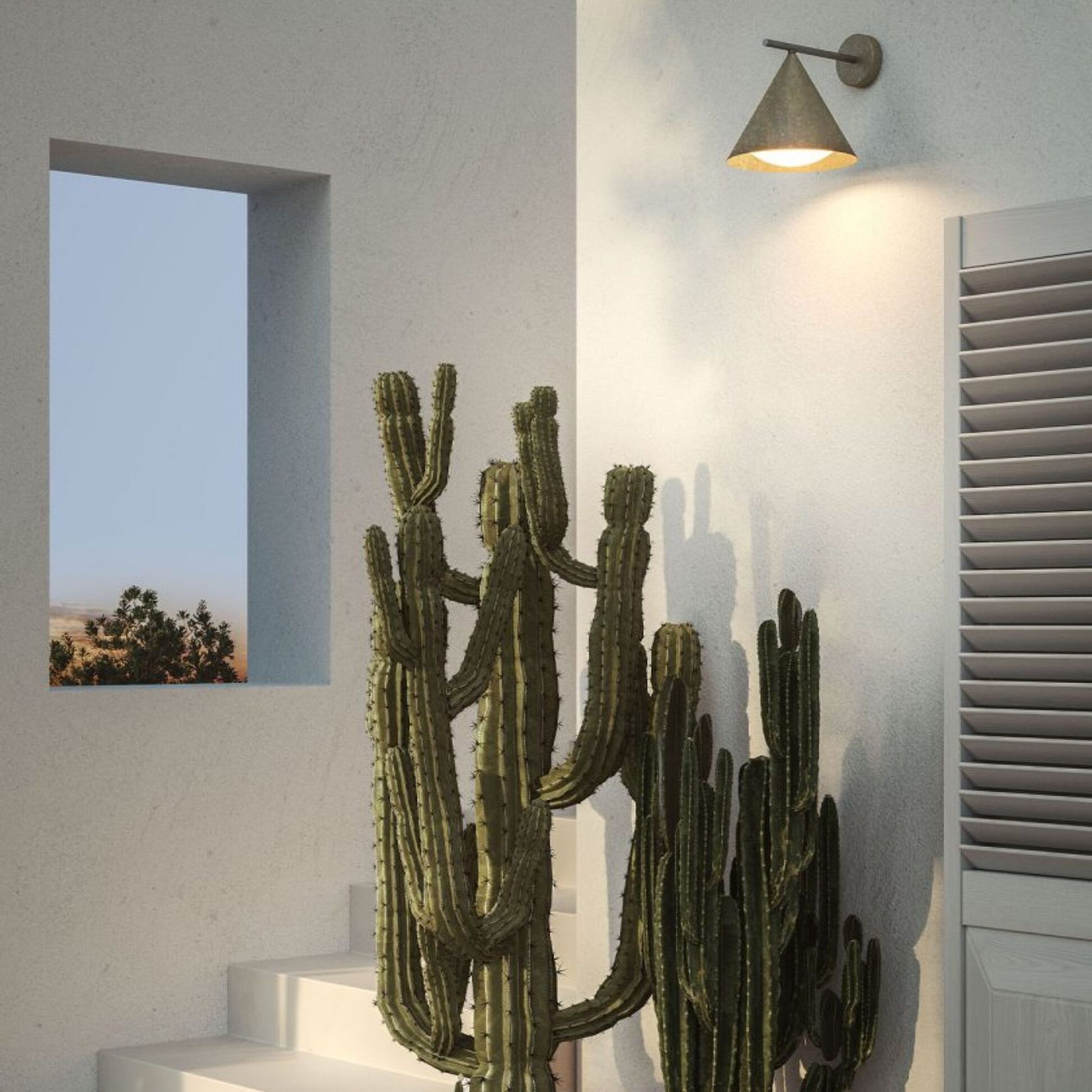 Cone Straight Outdoor Wall Light