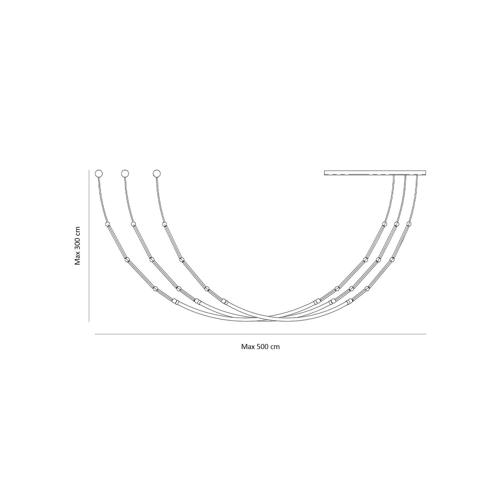 Leda 3lt Curve Pendant Light