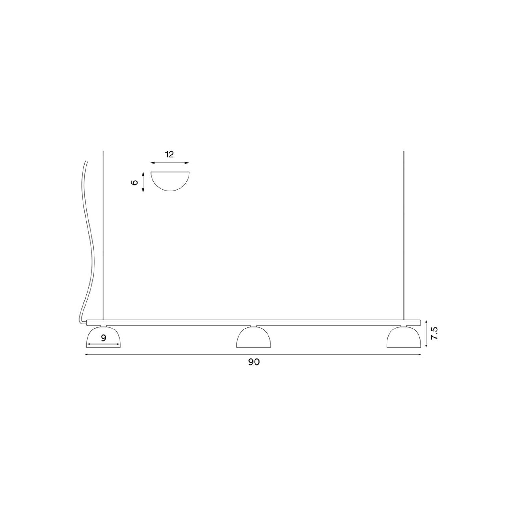 Blush Rail 3lt Pendant Light