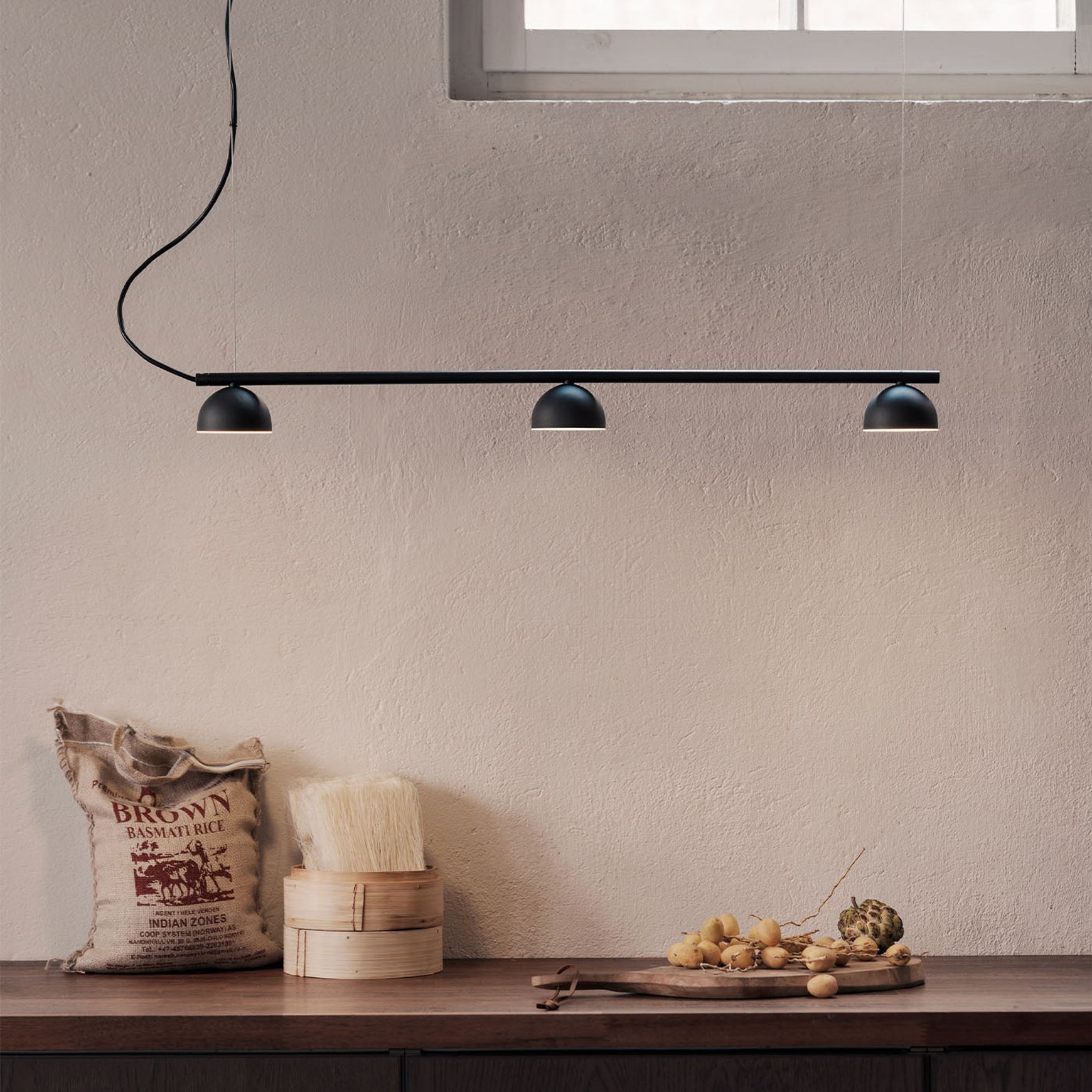 Blush Rail 3lt Pendant Light